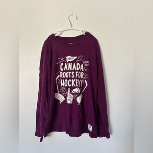 Roots Canada Hockey Purple Long Sleeve Size Large (9-10 Big Kids)